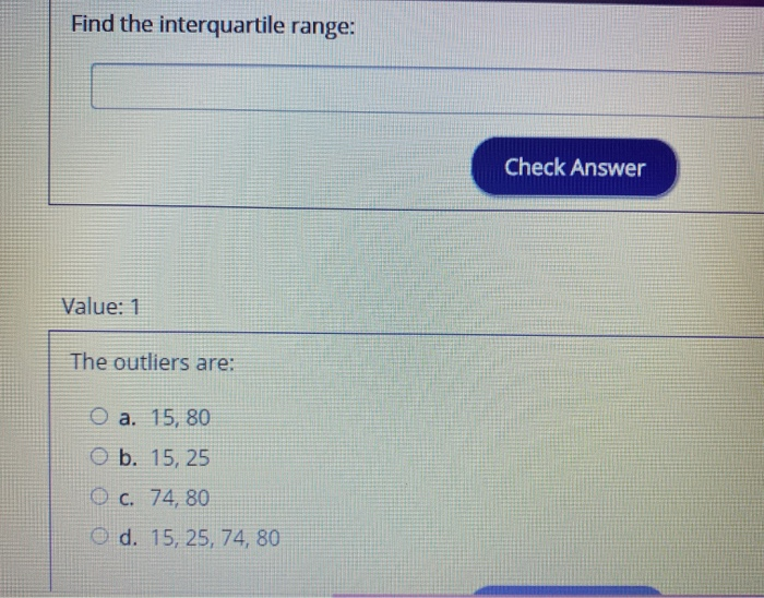 Solved 1. Use this data set to answer the following | Chegg.com