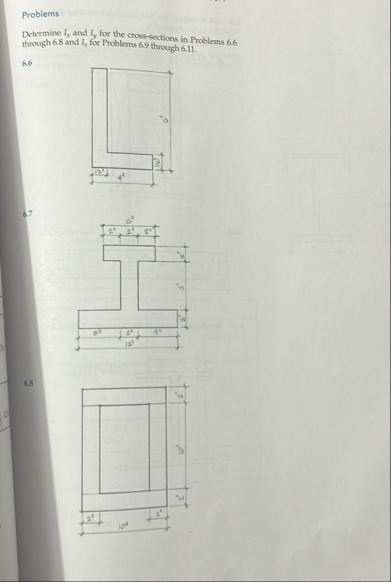 Solved ProblemsDetermine Ix ﻿and ly ﻿for the cross-sections | Chegg.com