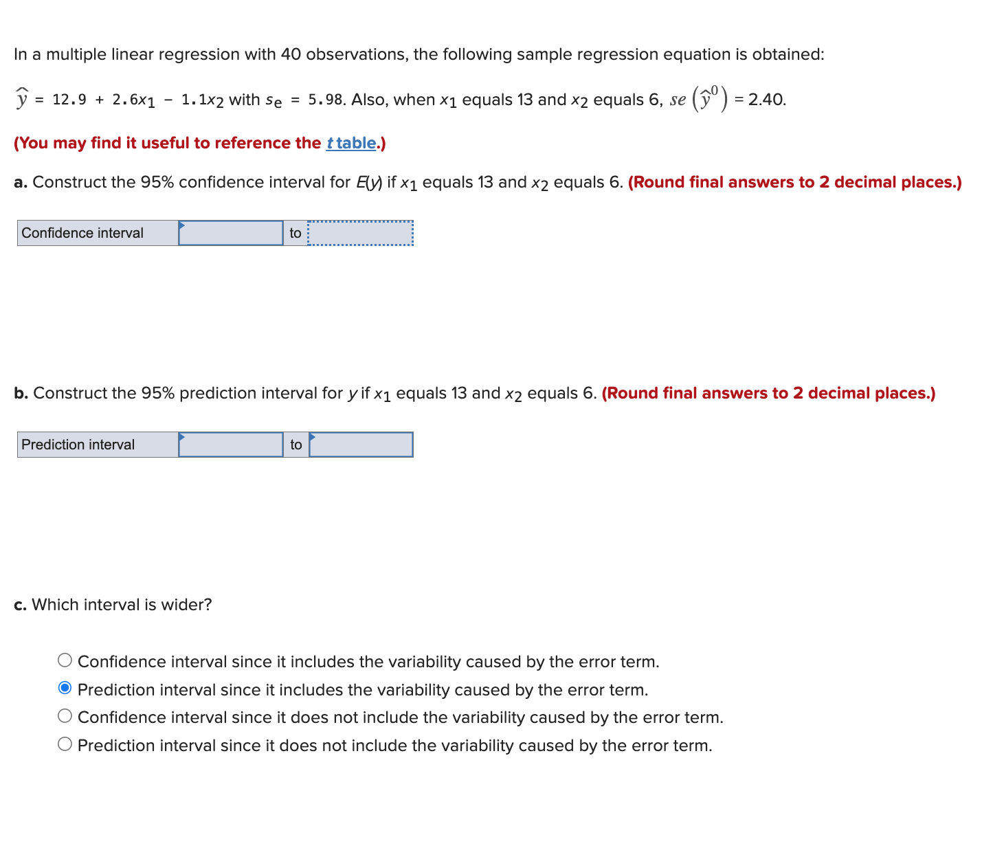 Solved In a multiple linear regression with 40 | Chegg.com
