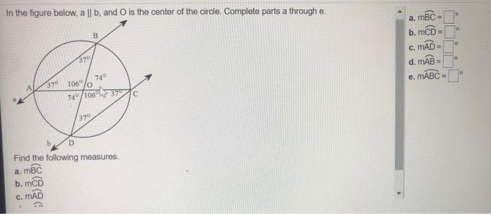 Solved In The Figure Below, A || B, And O Is The Center Of | Chegg.com