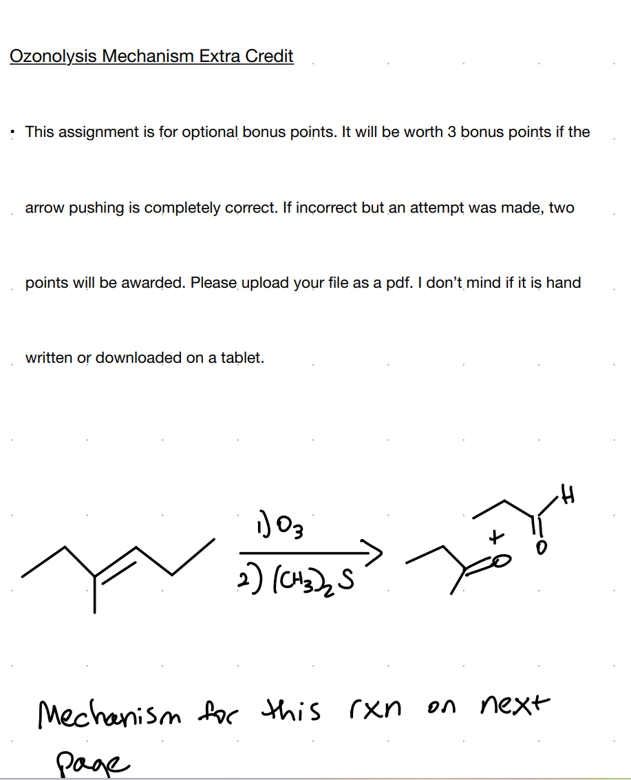 Solved Ozonolysis Mechanism Extra Credit Ozonolysis | Chegg.com