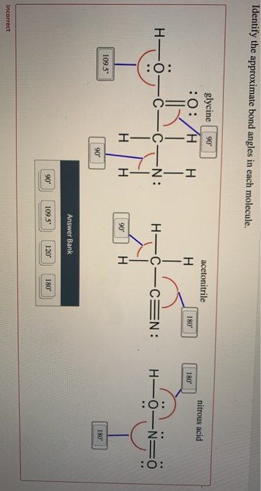 Solved Identify The Approximate Bond Angles In Each 4692