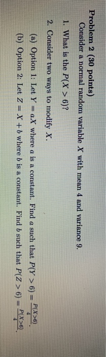 Solved Problem 2 30 Points Consider A Normal Random