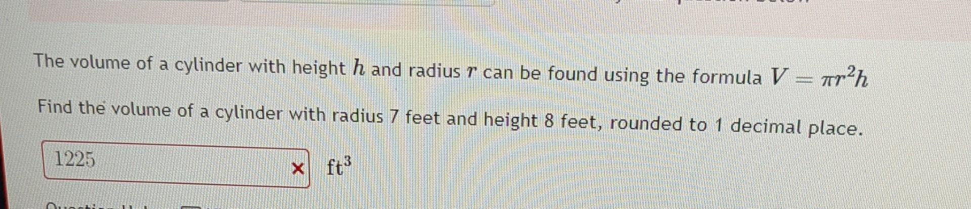 volume of cylinder formula find height