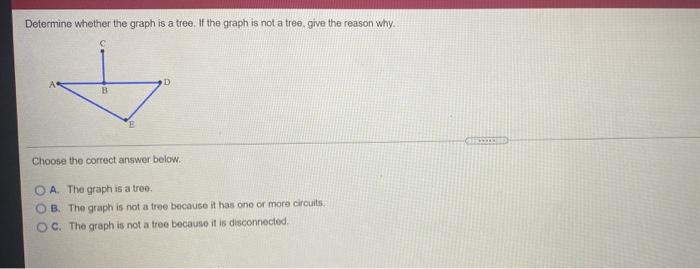 Solved Determine whether the graph is a tree. If the graph | Chegg.com