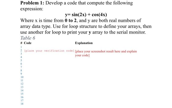 Solved Problem 1: Develop a code that compute the following | Chegg.com