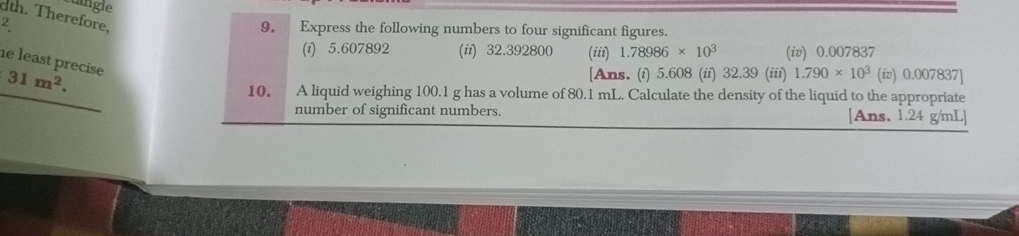 Solved Express the following numbers to four significant | Chegg.com
