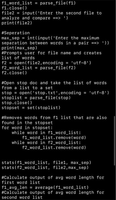 Solved f1_word_list = parse_file (f1) f1. close () file 2 | Chegg.com