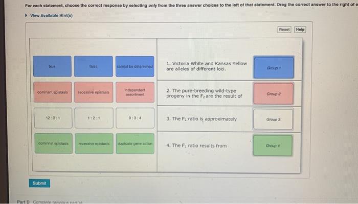 Solved For Each Statement, Choose The Correct Response By | Cheggcom