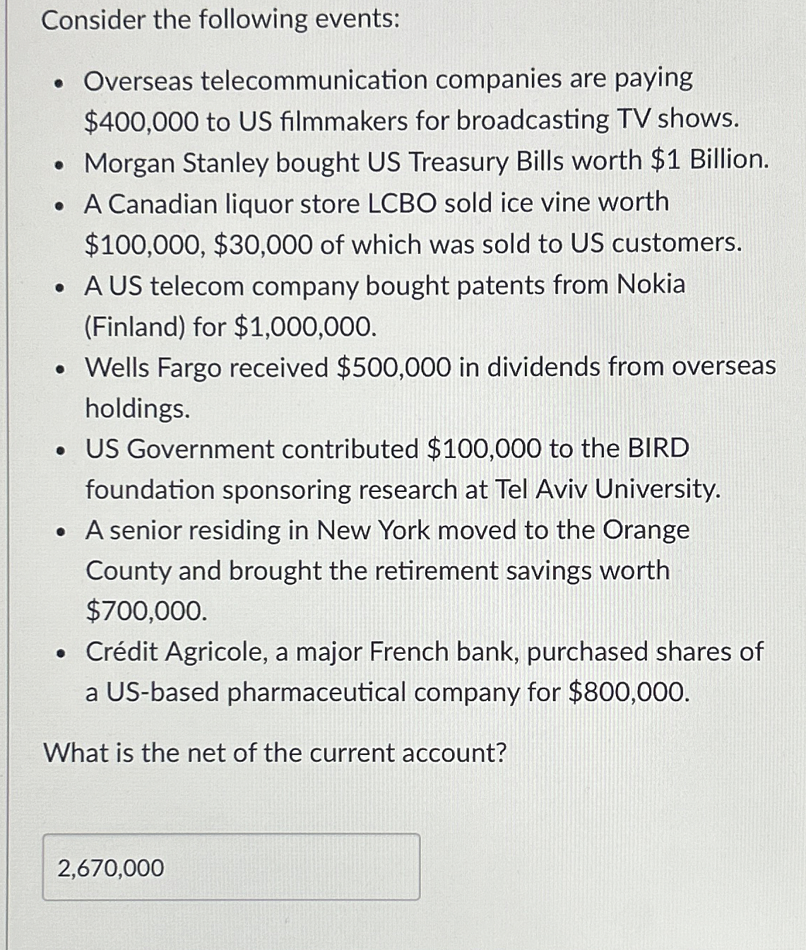 Solved Consider the following events:Overseas | Chegg.com