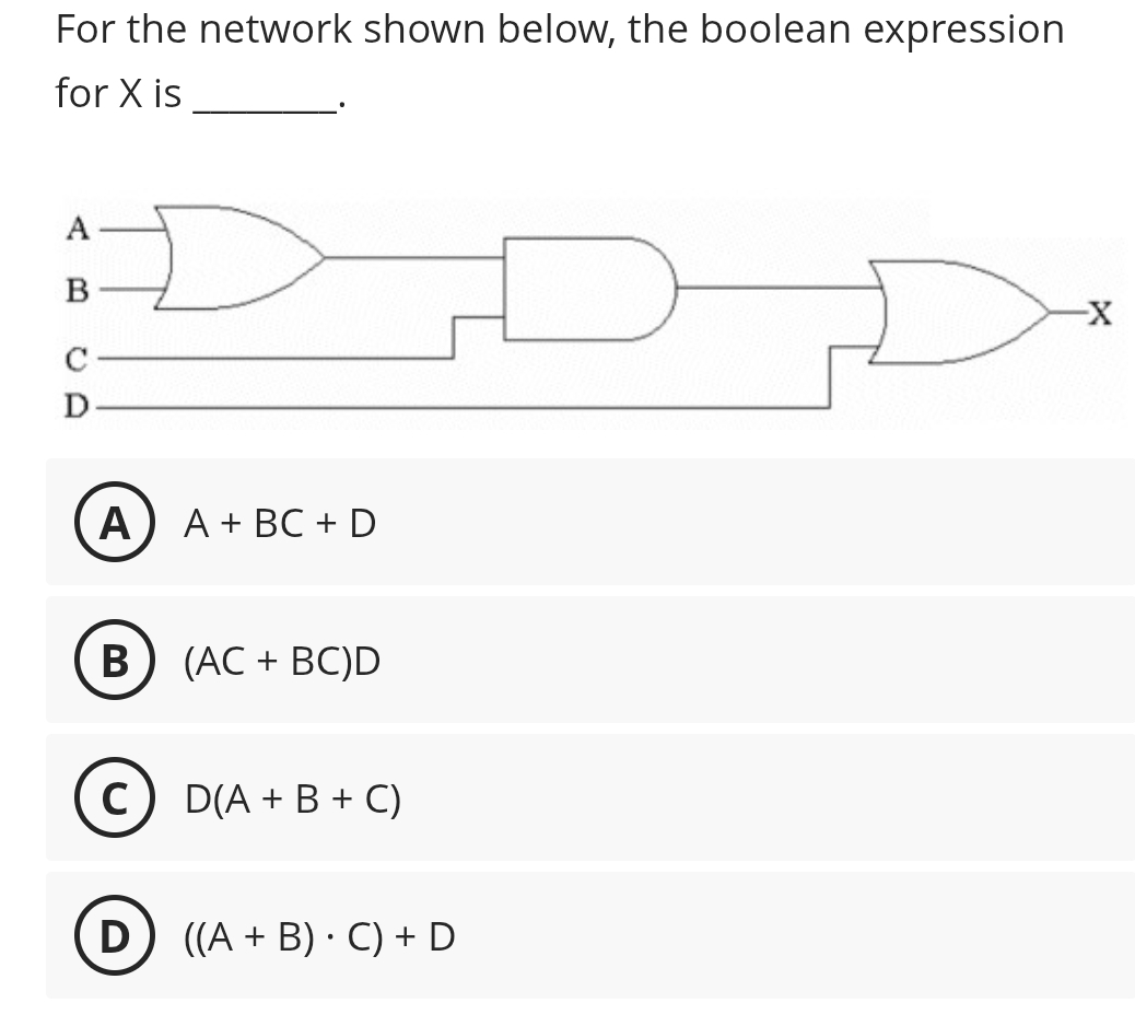 Solved For the network shown below, the boolean expression | Chegg.com