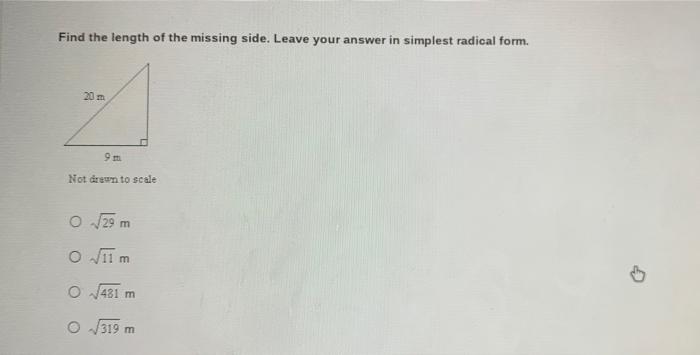 solved-find-the-length-of-the-missing-side-leave-your-chegg