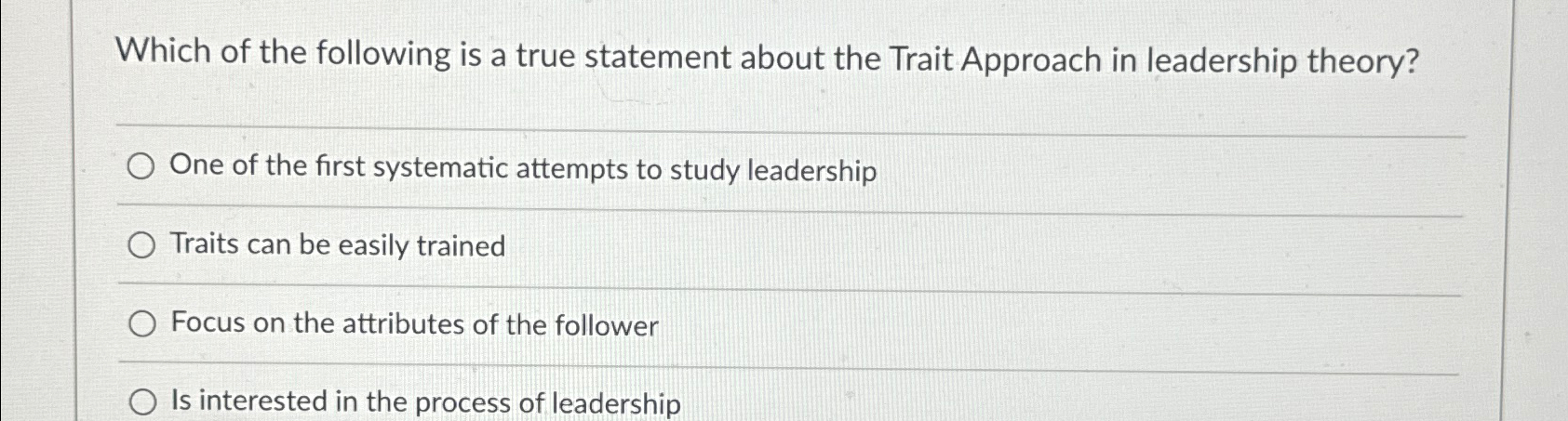 Solved Which of the following is a true statement about the | Chegg.com