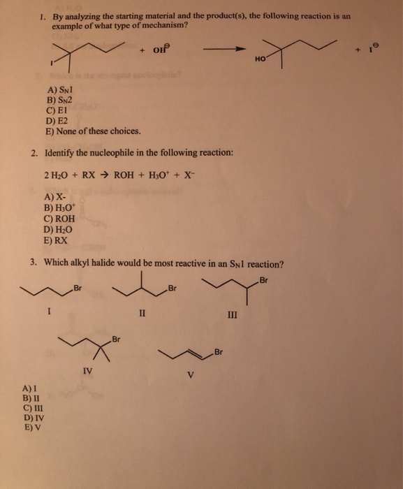 Solved 1. By analyzing the starting material and the | Chegg.com