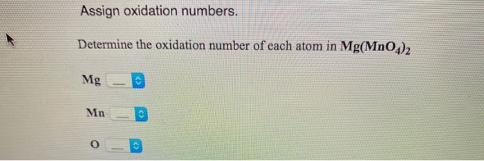 oxidation number of o in mg no3 2