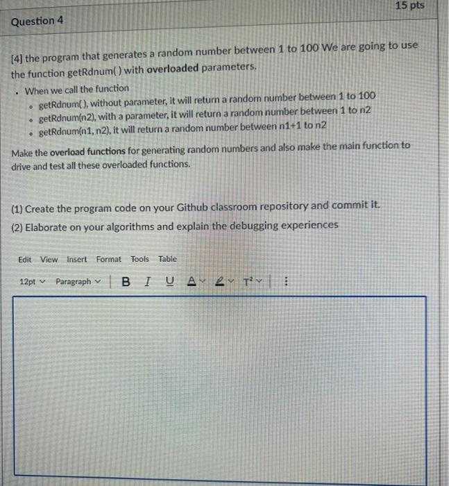 Solved 15 pts Question 4 a [4] the program that generates a | Chegg.com