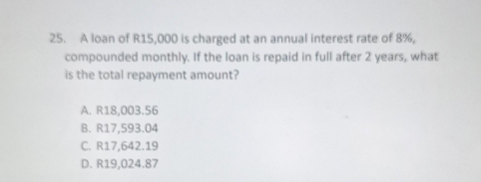 15 000 Loan Repayments