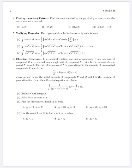 Solved Calcules II 4. Finding another) Pattern: Find the | Chegg.com