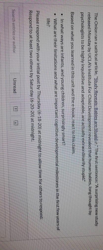 Solved The Onion Ran A Satirical Article Study Reveals Chegg Com
