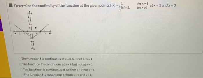 observe the intervals of increase and decrease for the... Solved Determine the continuity of the function at the given | Chegg.com