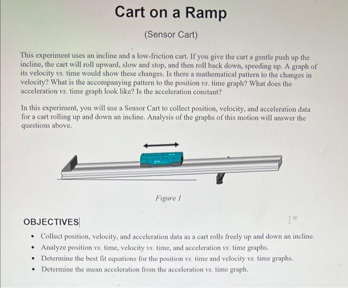 Solved Cart on a Ramp (Sensor Cart) This experiment uses an