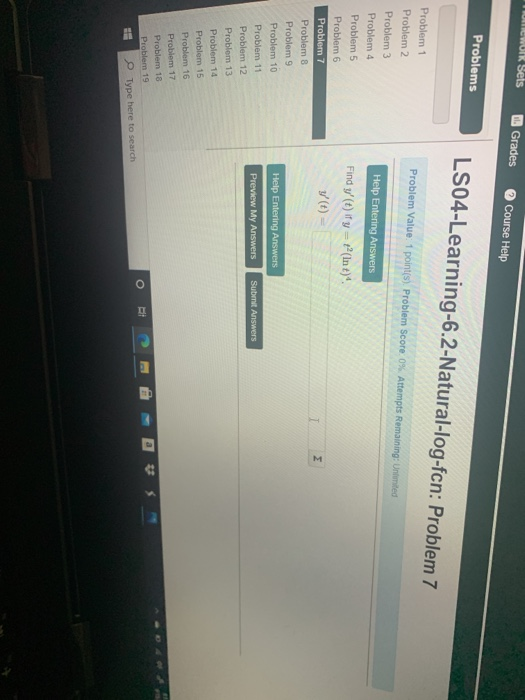 Solved Work Sels Grades Course Help Problems | Chegg.com