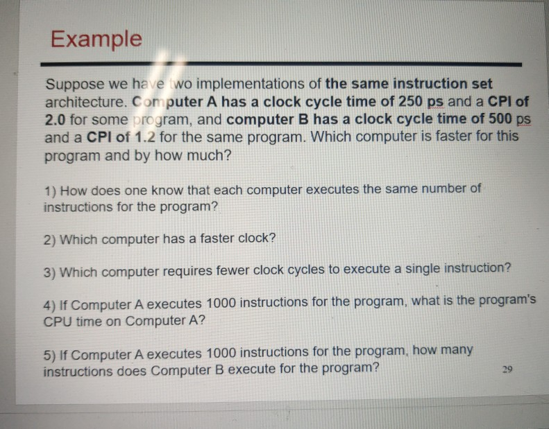Solved Example Suppose we have wo implementations of the | Chegg.com