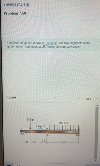 Solved Consider the girder shown in (Figure 1). The two | Chegg.com