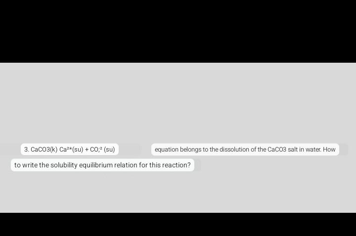 Solved equation belongs to the dissolution of the CaCO3 salt | Chegg.com
