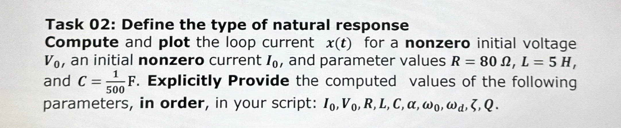 Solved Task 02: Define the type of natural response Compute | Chegg.com