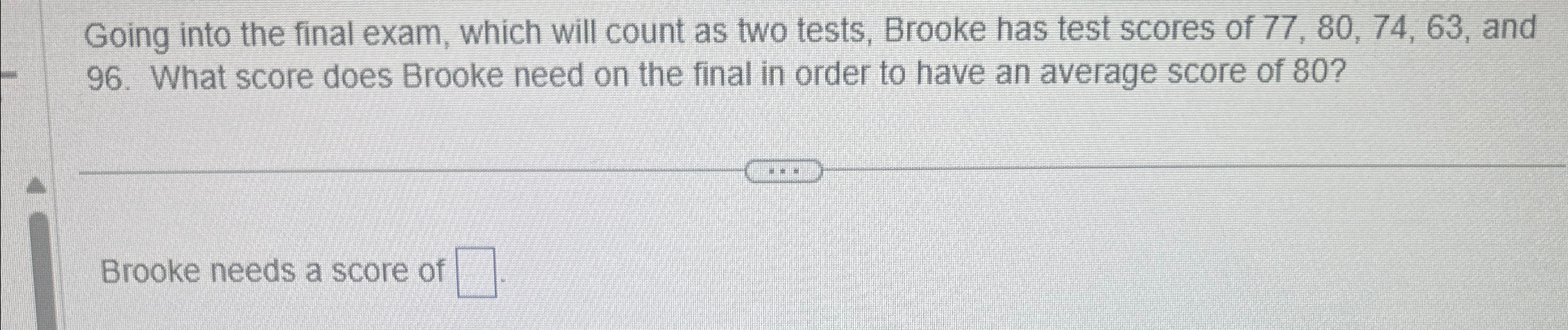 Solved Going into the final exam, which will count as two | Chegg.com