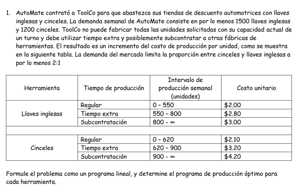 Automate Contrato A Toolco Para Que Abastezca www.chegg.com