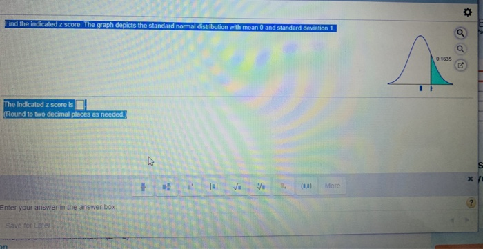 Solved Find The Indicated Z Score. The Graph Depicts The | Chegg.com