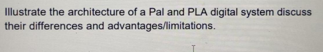 Solved Illustrate the architecture of a Pal and PLA digital | Chegg.com