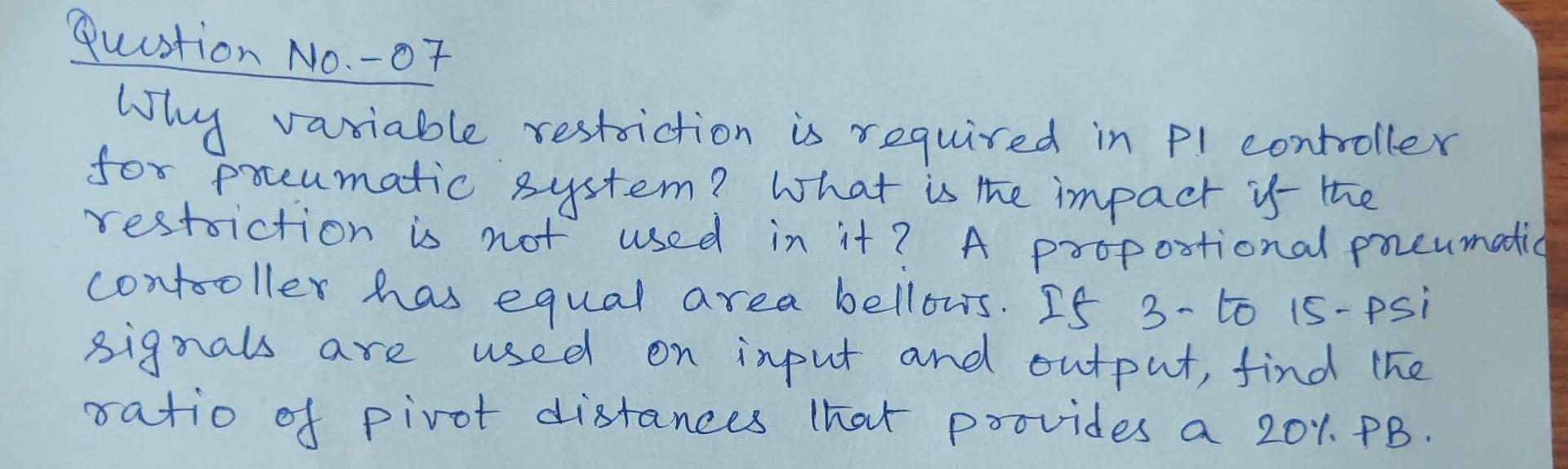 Solved Quustion N0.07 Why variable restriction is required