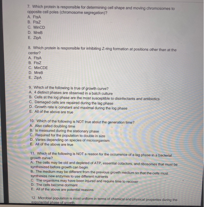 Solved 7. Which protein is responsible for determining cell | Chegg.com