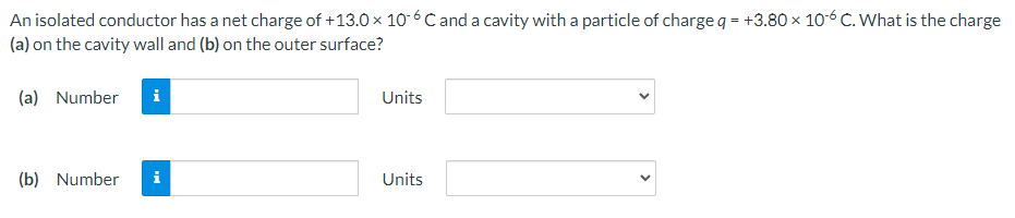 Solved An isolated conductor has a net charge of +13.0×10-6C | Chegg.com