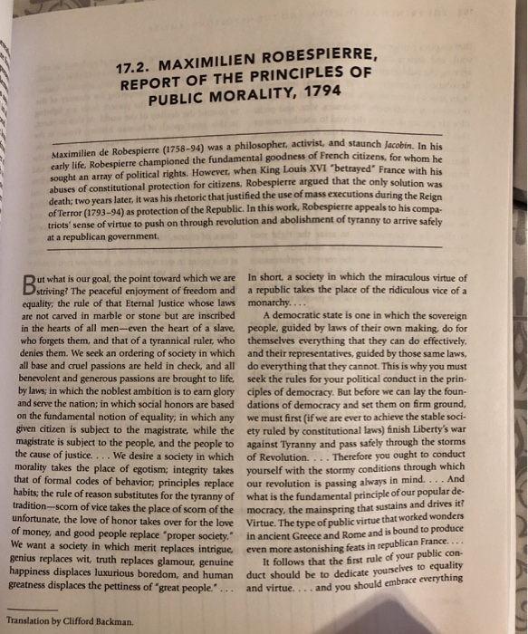 17.2. MAXIMILIEN ROBESPIERRE, REPORT OF THE