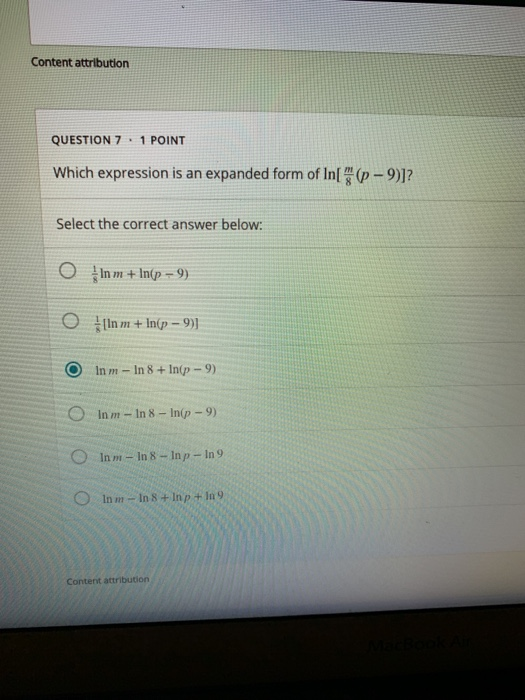 Solved Content attribution QUESTION 7 · 1 POINT Which | Chegg.com