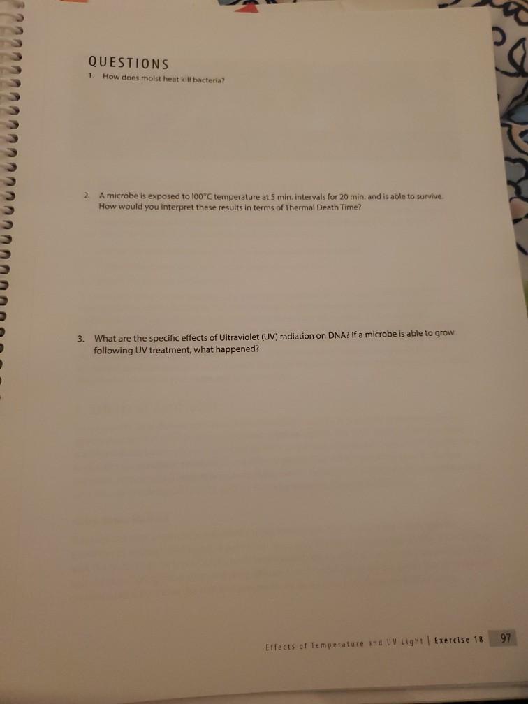 Solved QUESTIONS 1. How does moist heat kill bacteria? 2. A