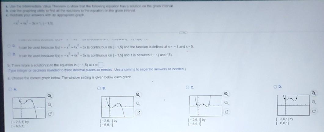 Solved a. Use the intermediate Value Theorem to show that | Chegg.com