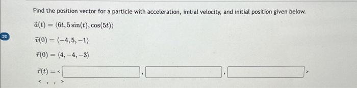Solved Find the position vector for a particle with | Chegg.com