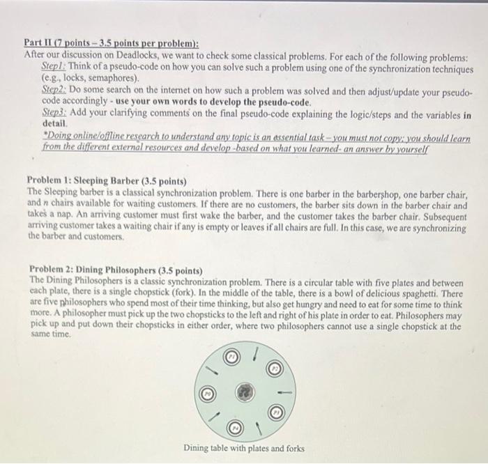Solved Part II (7 points −3.5 points per problem): After our | Chegg.com