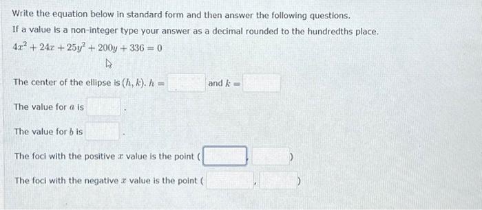 Solved Write the equation below in standard form and then | Chegg.com