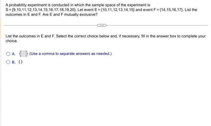 Solved A probability experiment is conducted in which the | Chegg.com