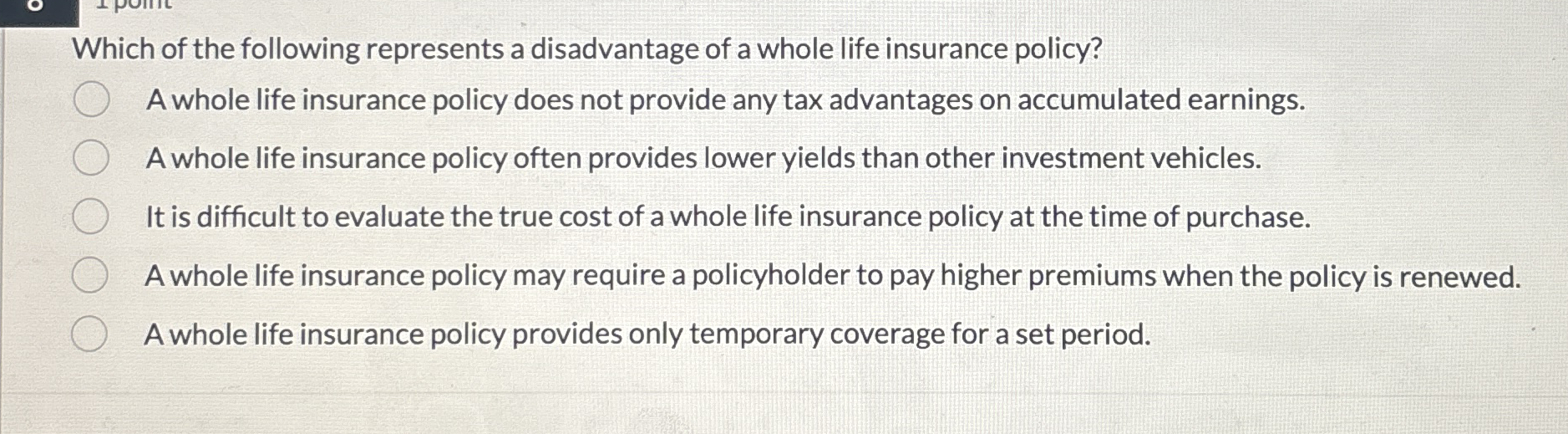 Solved Which of the following represents a disadvantage of a