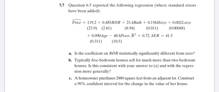 regression loss can't decrease · issue #662 ·... Solved 7.7 Question 6.5 reported the following regression | Chegg.com