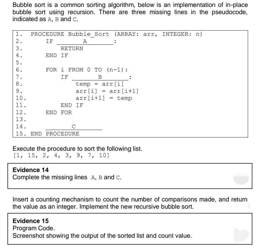 Working procedure of Bubble Sort