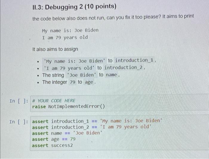 Solved II. Python syntax II.1: Variables and Arithmetic (5 | Chegg.com