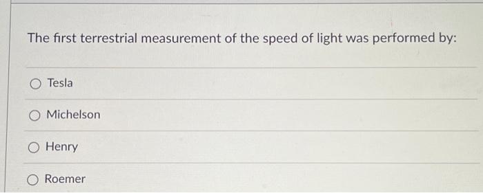 first successful terrestrial measurement of speed of light